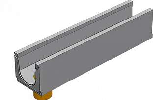 BGU Универсальный лоток DN150, №. 5-0, с вертикальным водосливом, без уклона